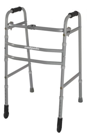 Medipedic Walker with Straight Castor - Double Bar