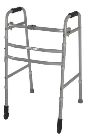 Medipedic Walker with Straight Castor - Double Bar