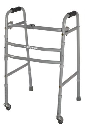 Medipedic Walker with Rotating Castor - Double Bar