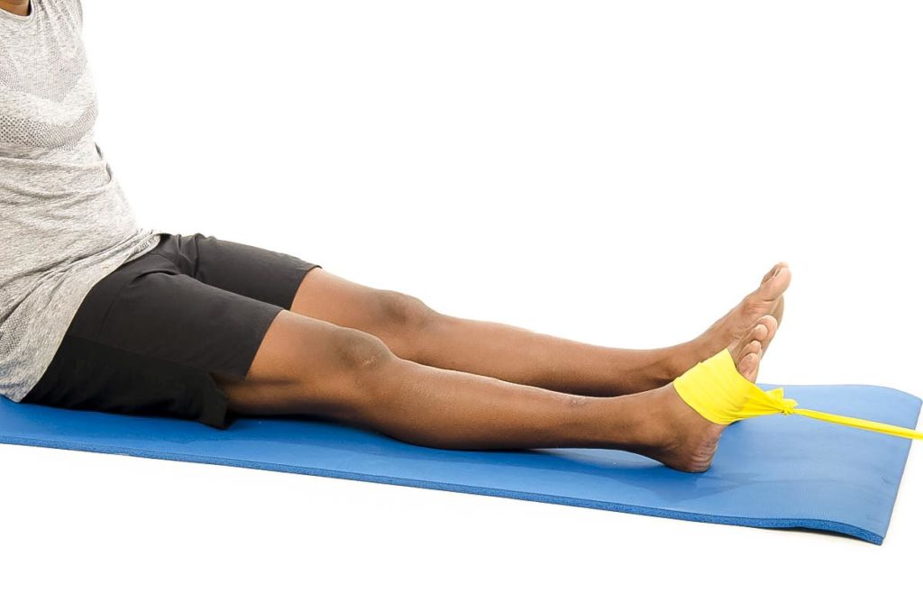 Theraband Dorsiflexion with Knee Extended