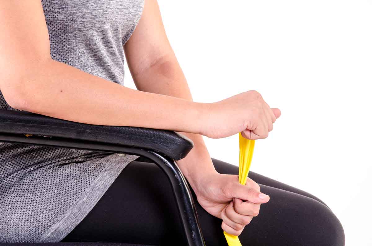 Wrist Extension with Theraband Vissco Healthcare Private Limited.