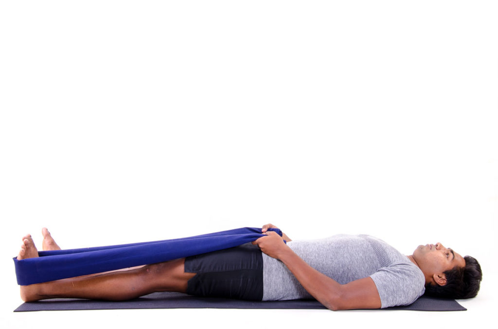 Supine Hamstring Stretch with Towel