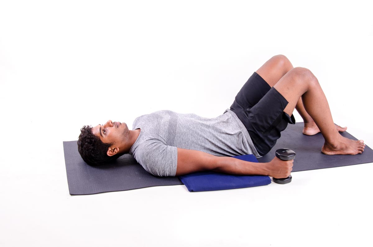 Supine Shoulder External Rotation with Dumbbell Vissco Healthcare