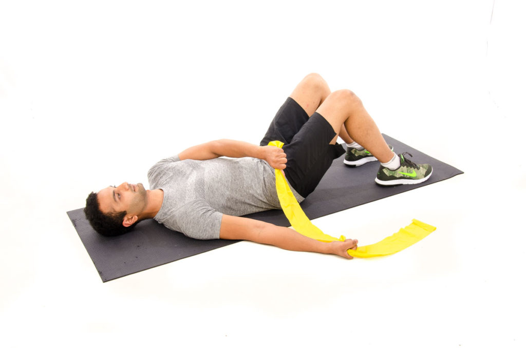 Supine PNF-D2 Flexion with Theraband