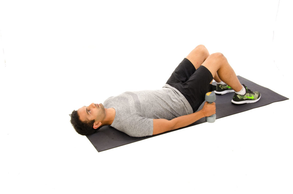 Lying Shoulder Elevation With Dumbbell