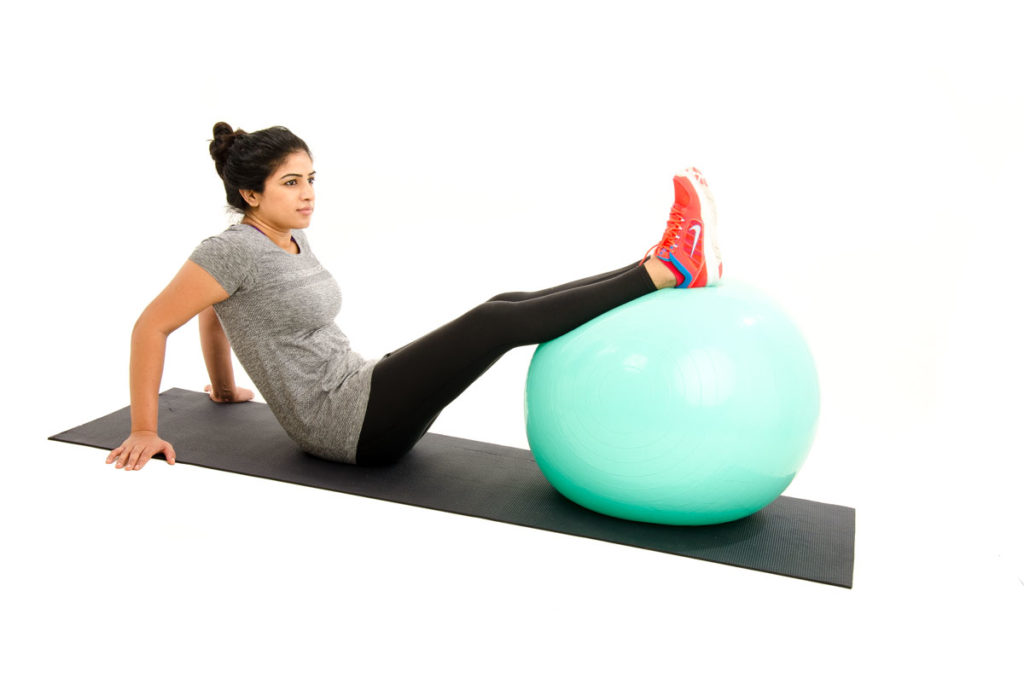 Gym Ball Bridge With Leg Lift