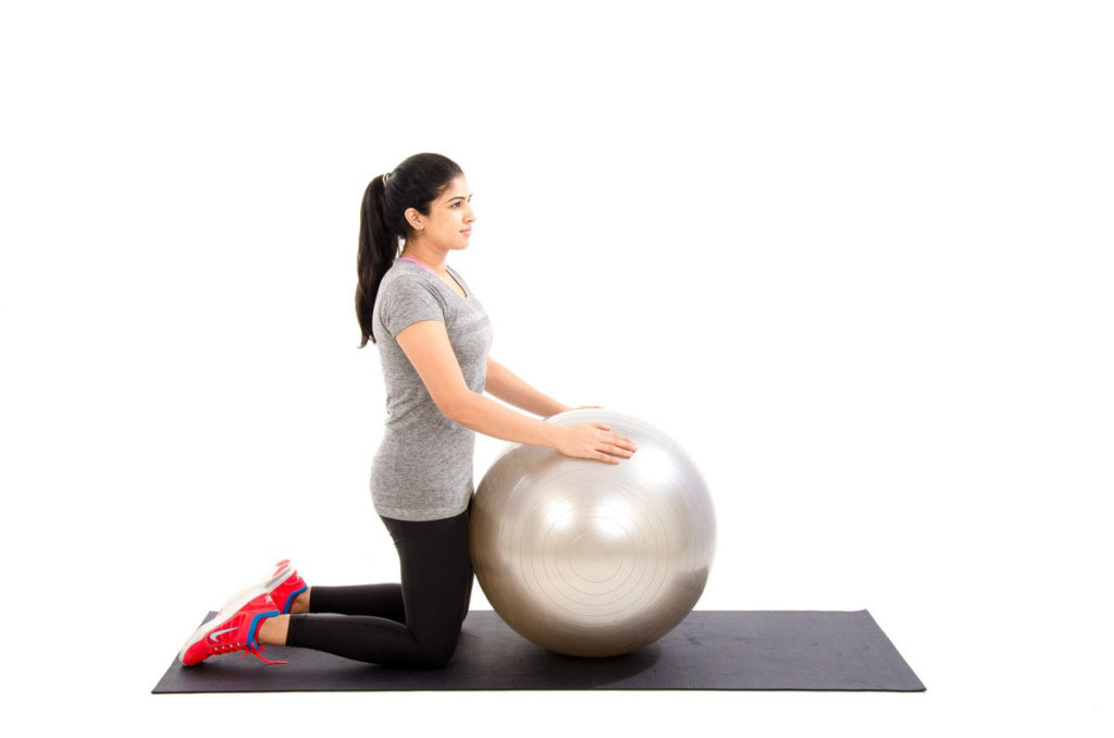 Prayer Stretch On Gym Ball