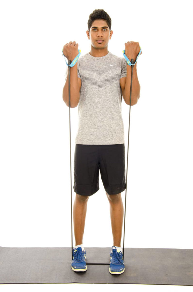 Resistance Tube Arm-Up Press