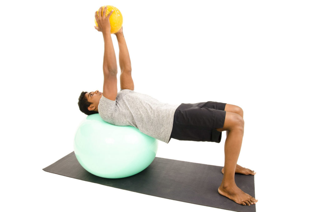 Gym Ball Bridge And Medicine Ball Twist