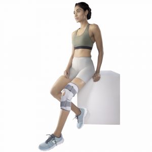 ELASTIC HINGED KNEE BRACE WITH OPEN PATELLA