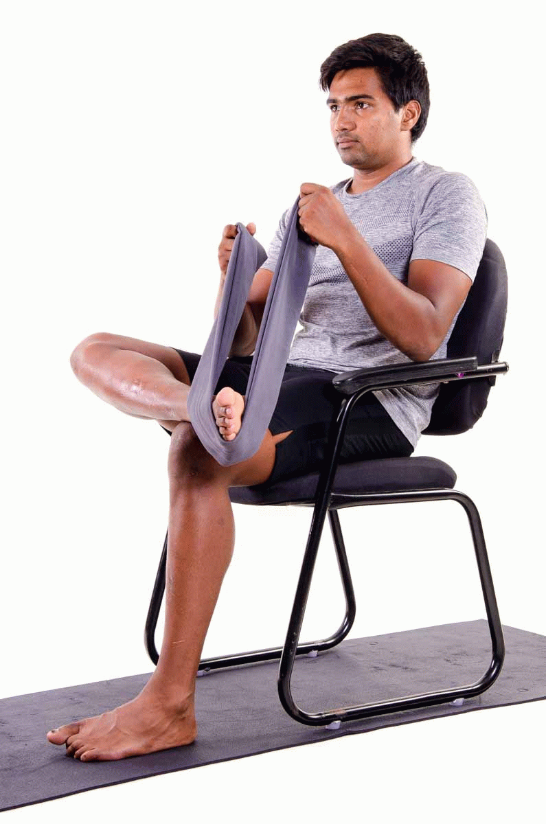 Sitting Inversion Stretch with Towel - Vissco Healthcare Private