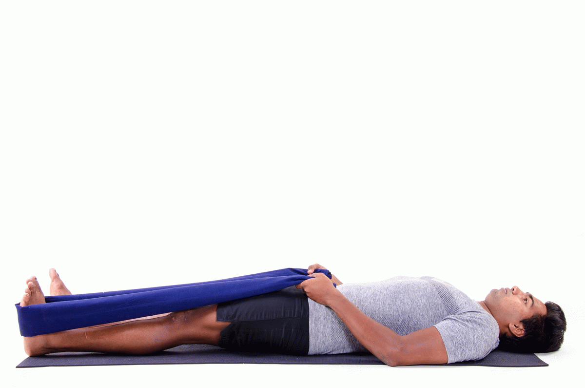 Supine Hamstring Stretch with Towel - Vissco Healthcare Private